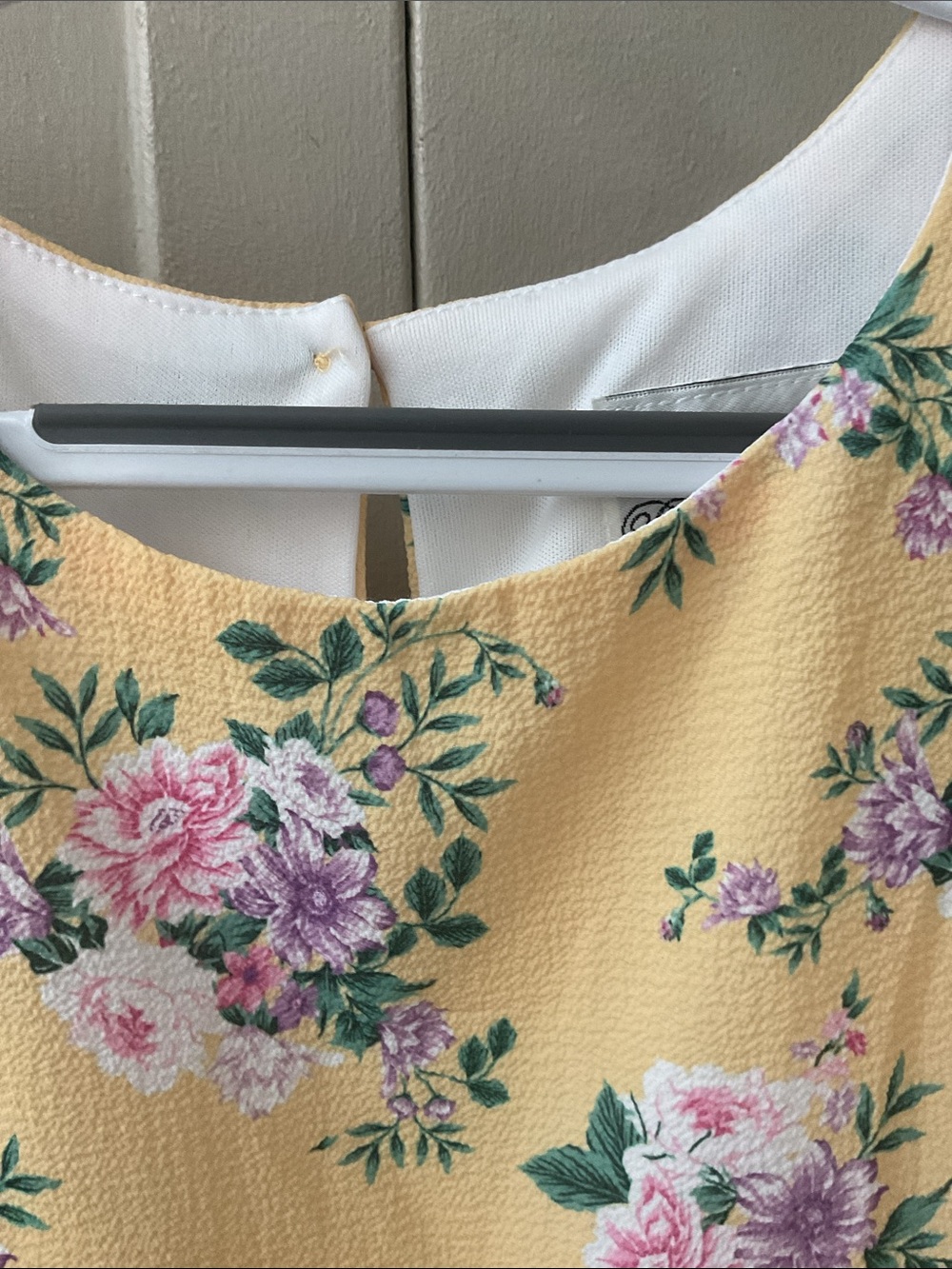Rare Editions Yellow Floral Midi Skirt with Pink Rose Print - Picture 3 of 8